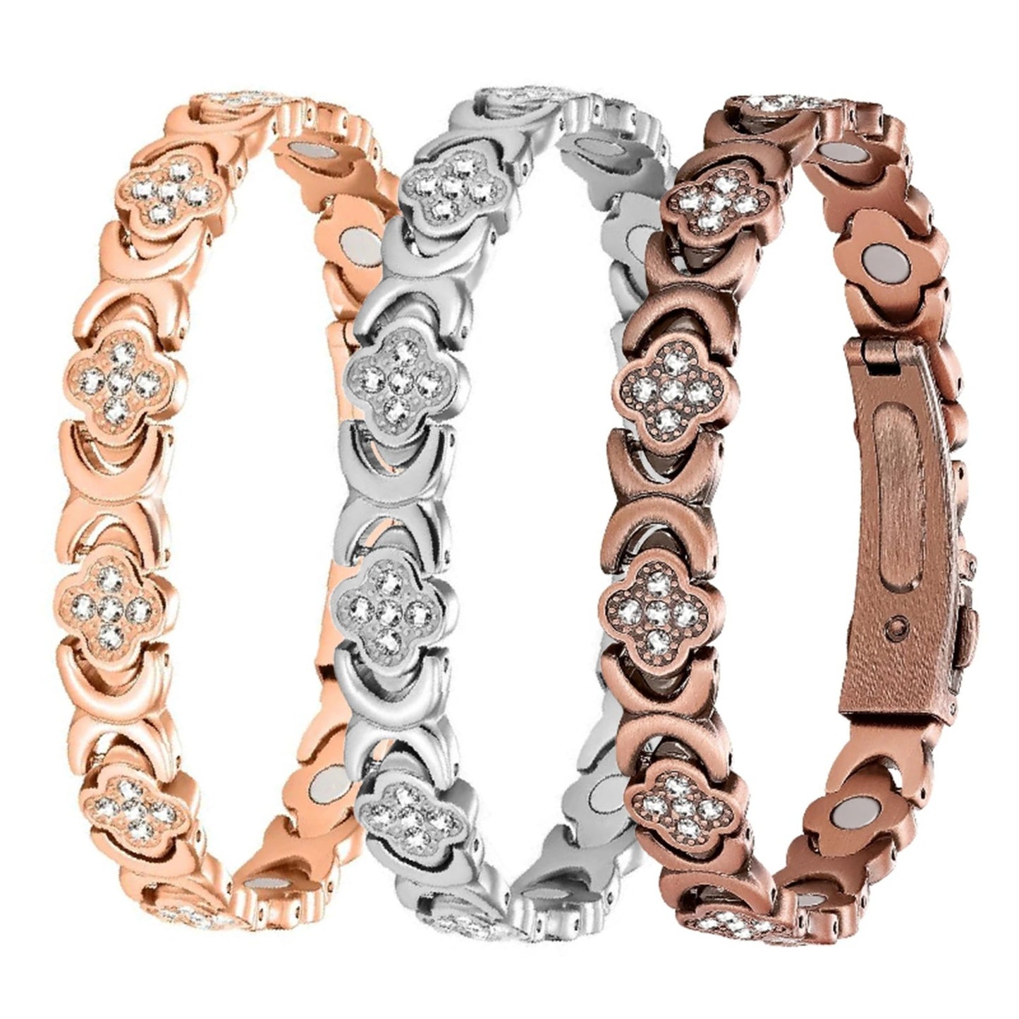 Pure Copper Clover Bio-Magnetic Bangle / Bracelet for Healing, Arthritis & Pain