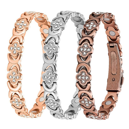 Pure Copper Clover Bio-Magnetic Bangle / Bracelet for Healing, Arthritis & Pain
