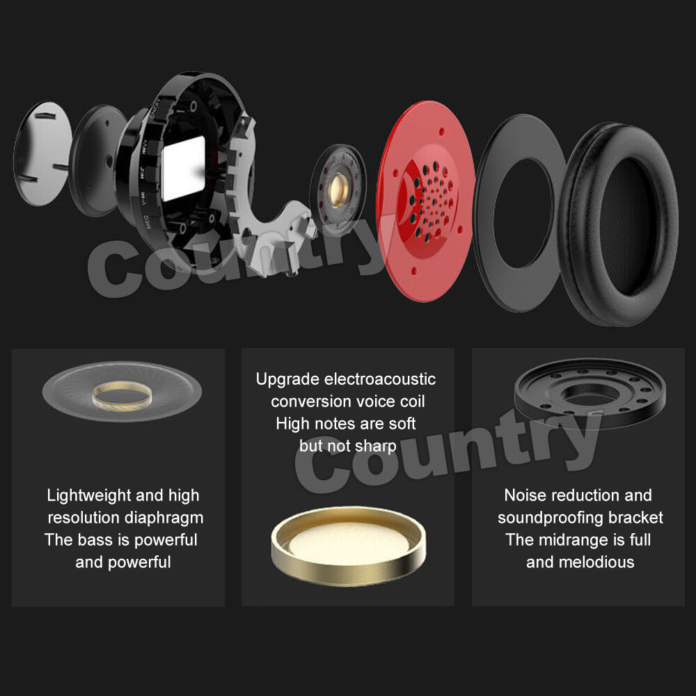 Wireless Headphones Bluetooth Noise Cancelling Stereo Earphones Over Ear Headset