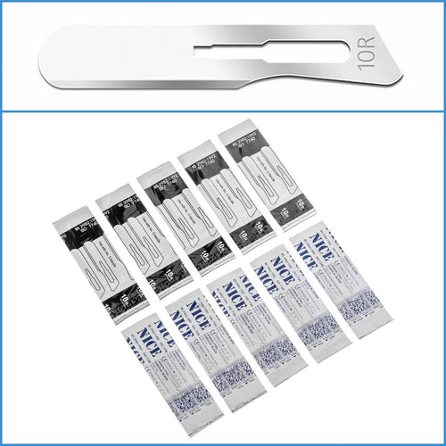 10pc No. 10R Sterile Carbon Steel Surgical Scalpel Butter Blade Dermaplaning