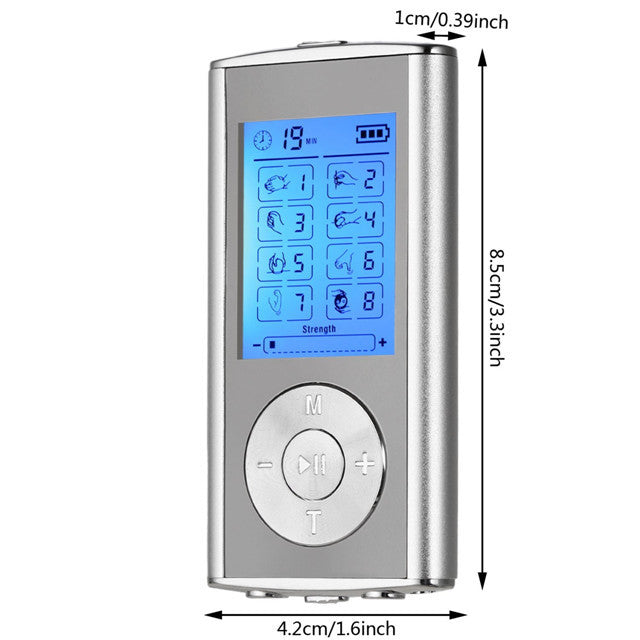 Dual Channel TENS Machine Unit Body Pain Relief Massager Device +8 Pads Physio