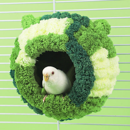 Bird Sleep Cotton Nest Cage Hut-Toy Pet Hammock Hang Cave Bed Parrot Warm Tent