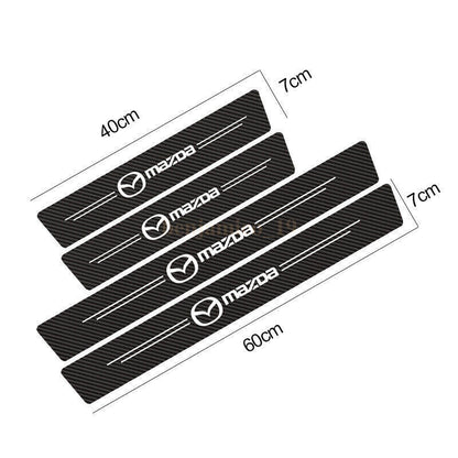 4PCS Car Door Plate Sill Scuff Cover Anti Scratch 3D Decal Sticker Compatible with Mazda