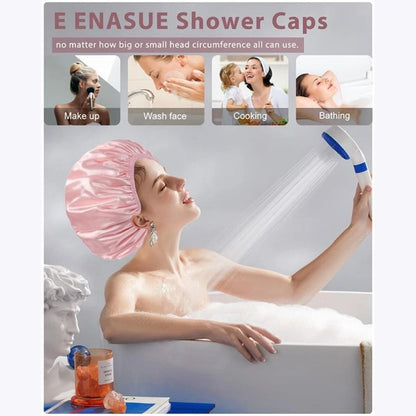 Shower Cap Terry Cloth Lined Bath Hair Cap Waterproof Long Hair Bath Hat Thick