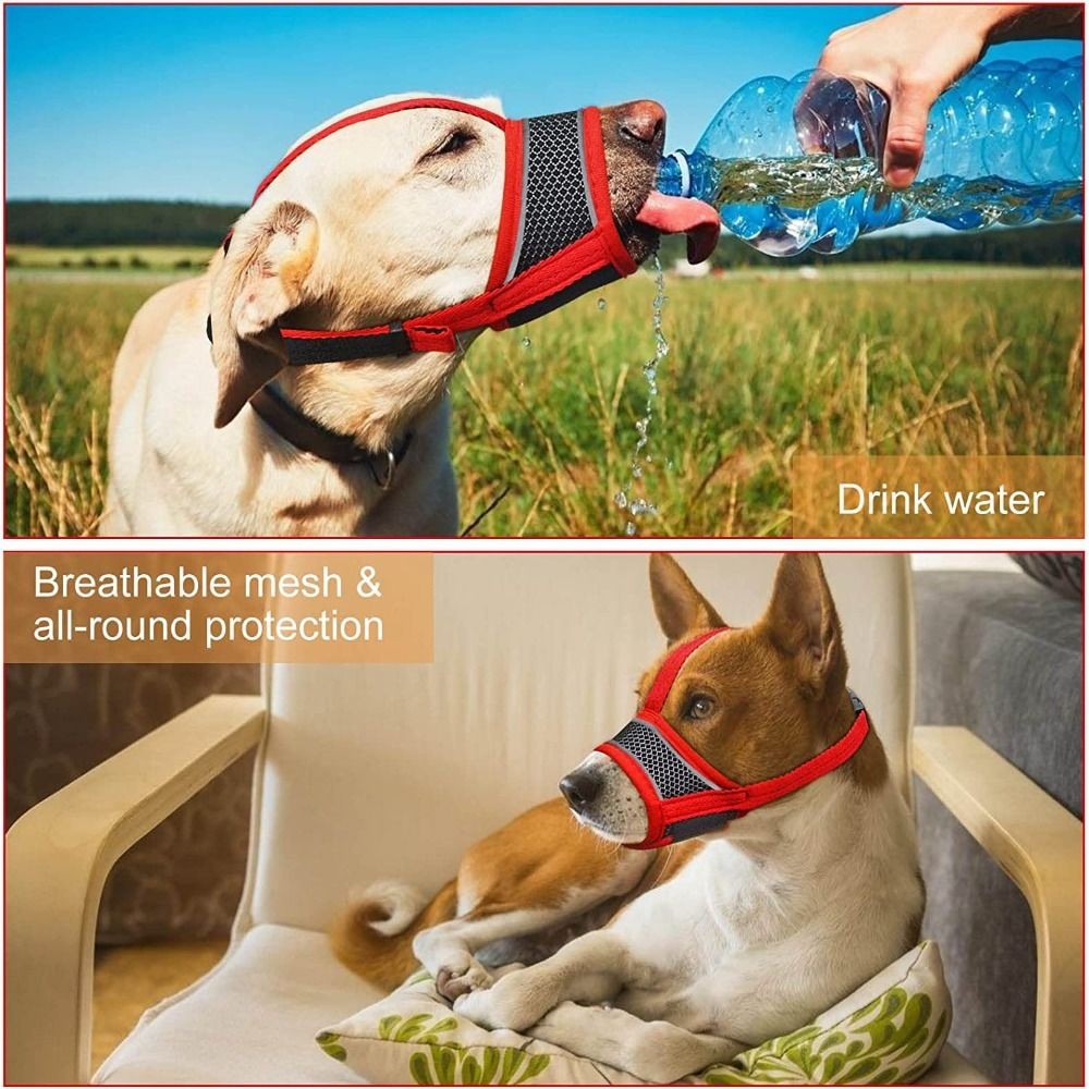 Comfortable Mesh Dog Muzzle Adjustable Strap Pet mask  Small to Medium Dogs