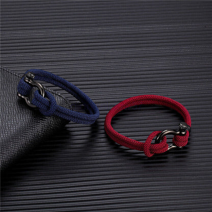 Men's Stainless Steel Leather Buckle Bracelet Bangle Cuff Vintage Wristband Rope