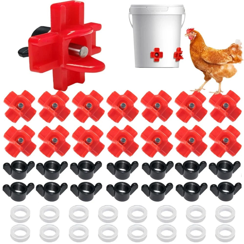20PCS Horizontal Poultry Water Nipple Auto Waterer Chicken Drinker Fountain AU
