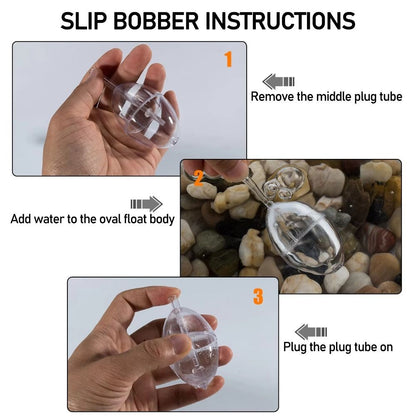 5pcs Hollow Design Water Injection Bubble Floats  Fishing Accessories