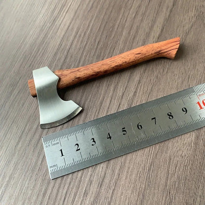 Stainless Steel Mini Mountain Axe Wood Handle Outdoor Camping Utility Pocket EDC
