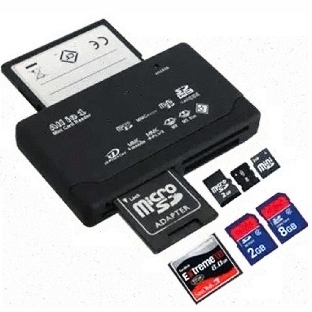 All in One USB Memory Card Reader Multi Slot SD MicroSD CF MS XD Plug Play Fast
