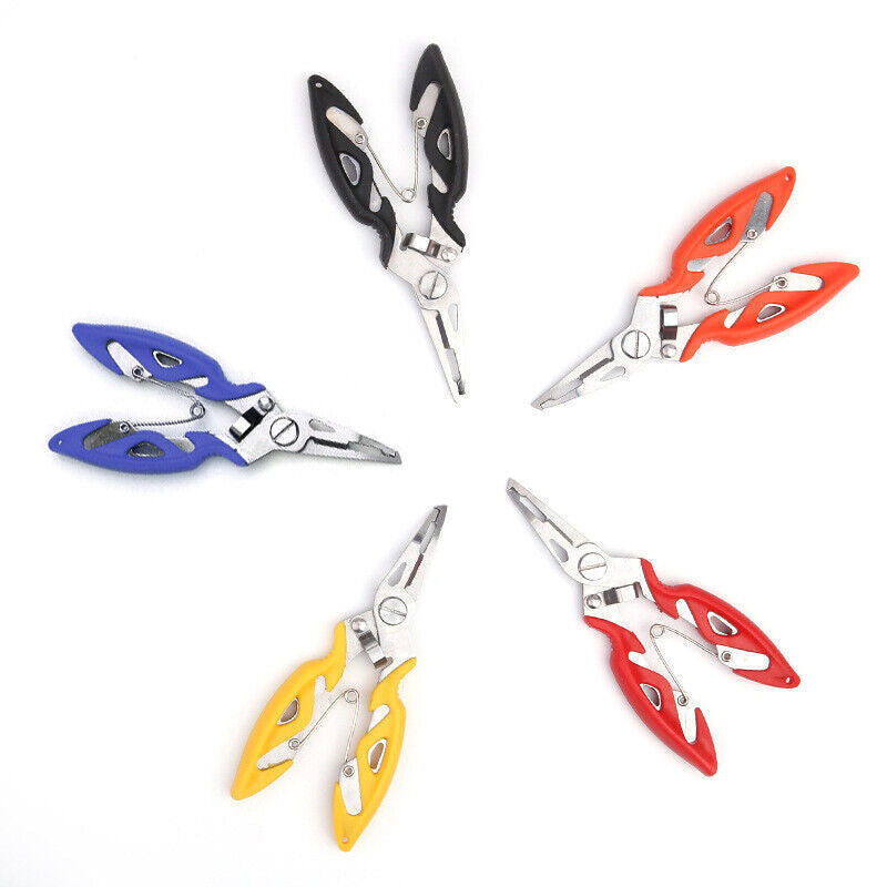 Fishing Pliers Scissors Line Cutter Braid Split Ring Tool Lip Grip TACKLE  AU