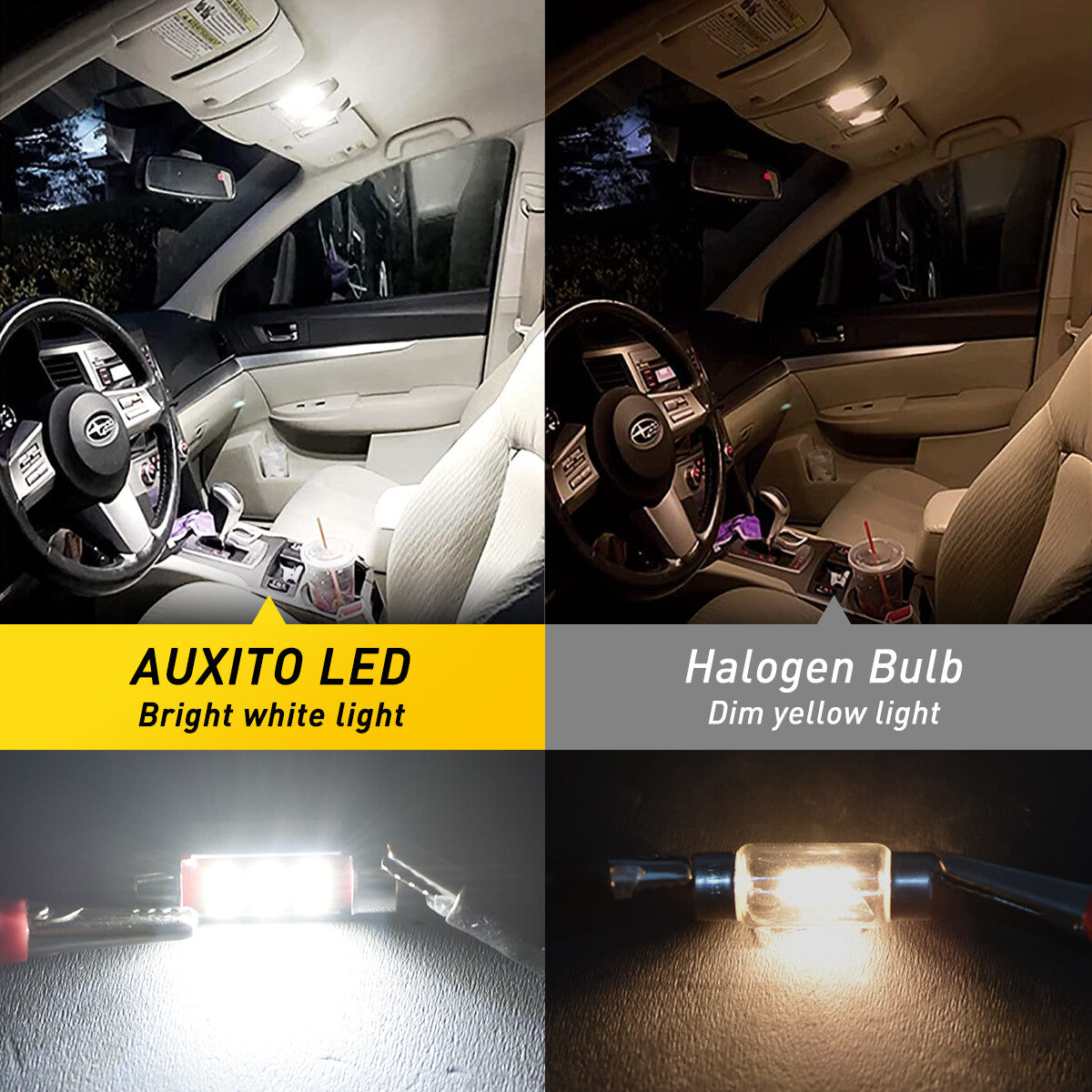 AUXITO 2X 31mm FESTOON CAR NEW LED INTERIOR LIGHT BULB DOME GLOBE CANBUS IP67