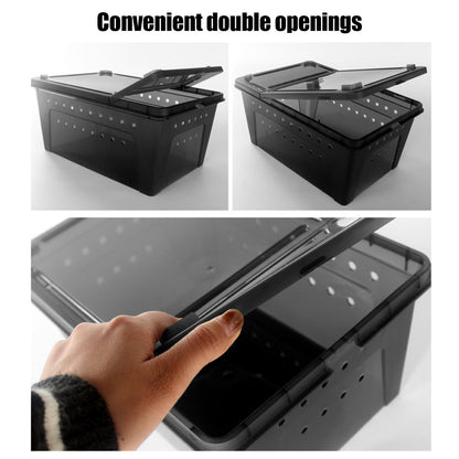 Clear Plastic Reptile Breeder Case Small Enclosure Isopod Bugs Carrier Terrarium