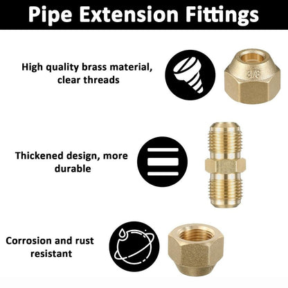 With Flare Nuts Pipe Extension Joint  HVAC Air Conditioning Refrigeration