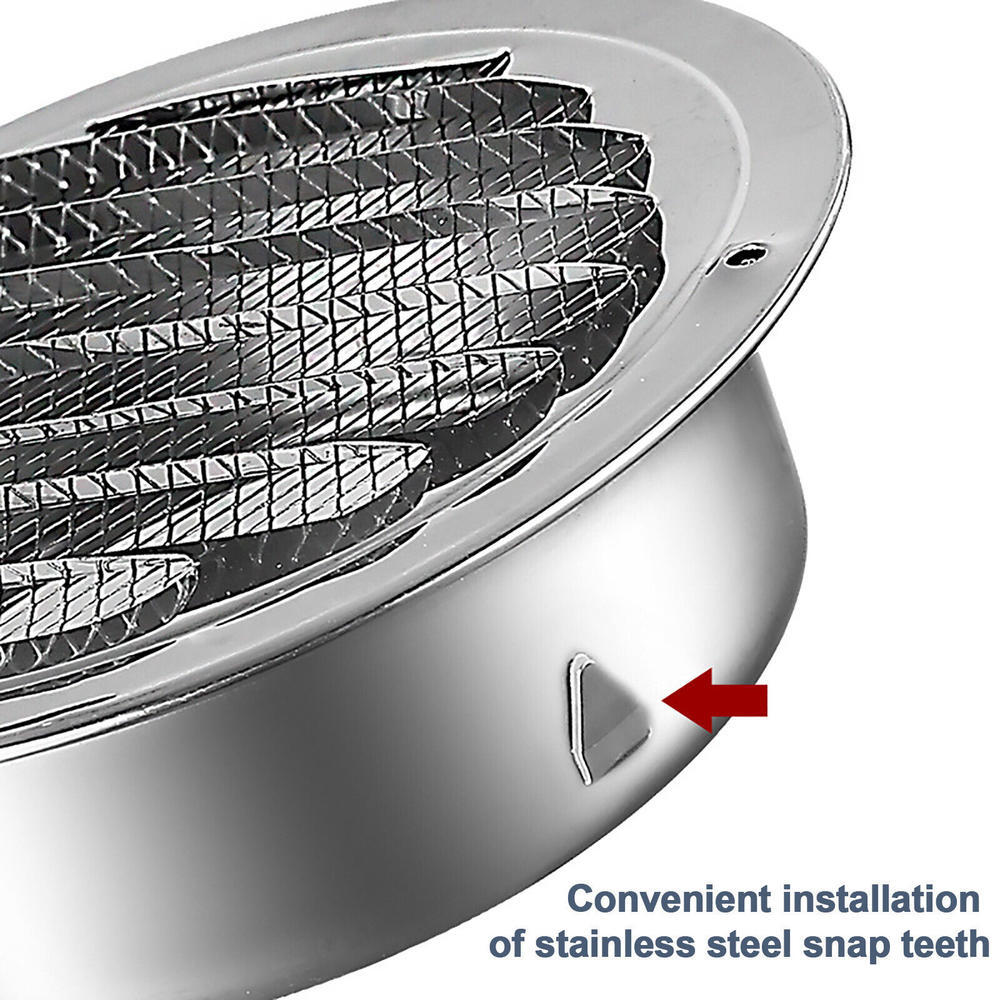 Ø 70-200mm Stainless Steel Ventilation Air Vent Grille Cover Metal Duct Circle-