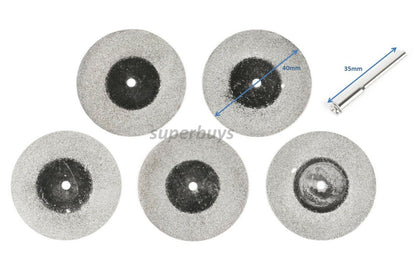 6pcs 40mm Abrasive Emery Diamond Cutting Grinding Wheel Discs Saw For Dremel