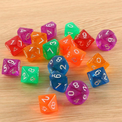 10pcs 10 Sided Dice D10 Polyhedral Dice for Table Games