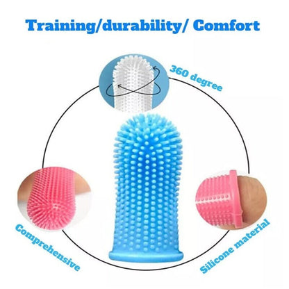 Super Soft Pet Finger Toothbrush Teddy Dog Cat Brush Silicone Teeth Clean NEW