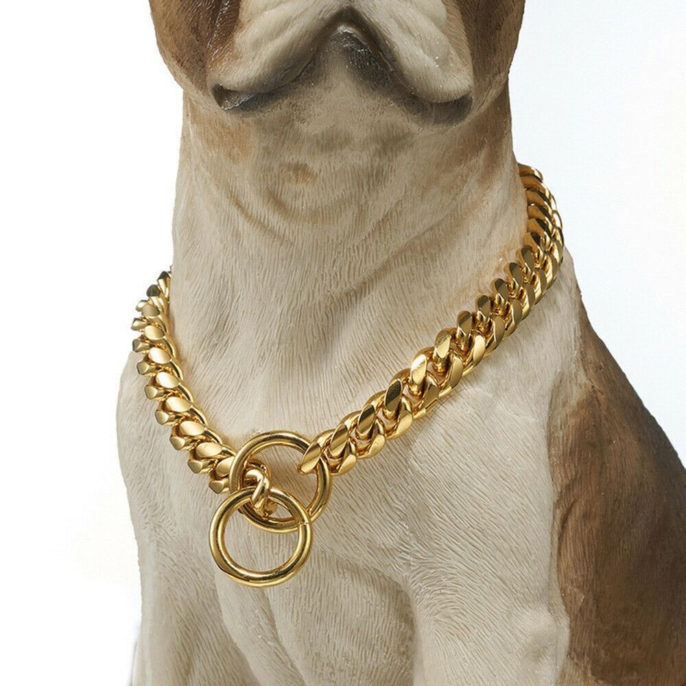 Stainless Steel Puppy Dog Pet Choke Collar Metal P Chain Slip Training Choker