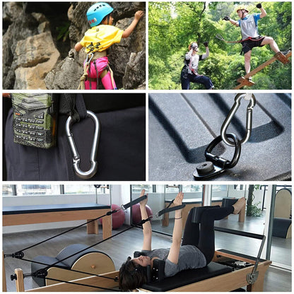 8/16x Carabiner Clip Stainless Steel Climbing Holder Hook Lock 50 60 80 100 mm
