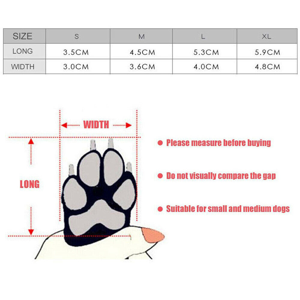 4Pcs Anti Slip Waterproof Protective Dog Shoes Rain Boots Pet Socks Booties New