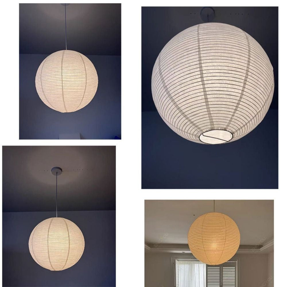 Globe Lampshade White Paper Ball Dome Easy Fit Ceiling Lamp Shade LED Light Bulb