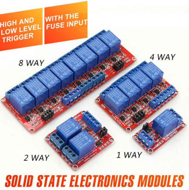 5V or 12V 1-2-4-8 Channel Relay High Low Level Optocoupler Module for Arduino PI