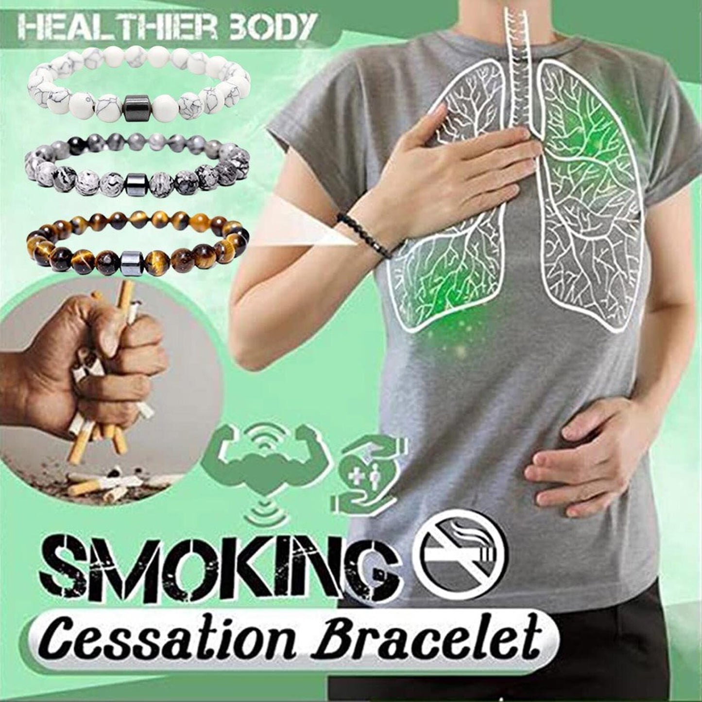Smoking Cessation Bracelet Anti Anxiety Bracelet for Women Men Therapy Bracelet