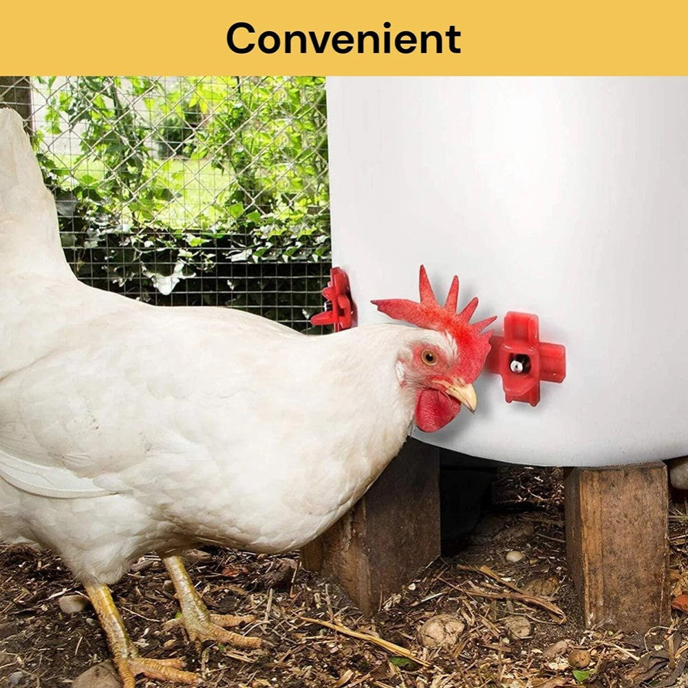 20PCS Horizontal Poultry Water Nipple Auto Waterer Chicken Drinker Fountain AU