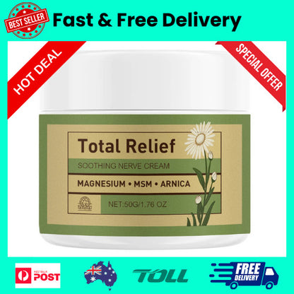 Total Relief Magnesiums Cream Lotion Soothes Nerves Gentle Hydrating for Healthy