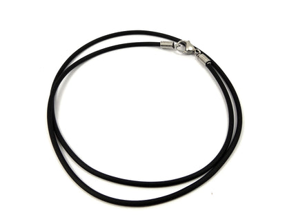 Custom made STAINLESS STEEL 2mm 3mm Silicon RUBBER Choker Cord NECKLACE Coil End