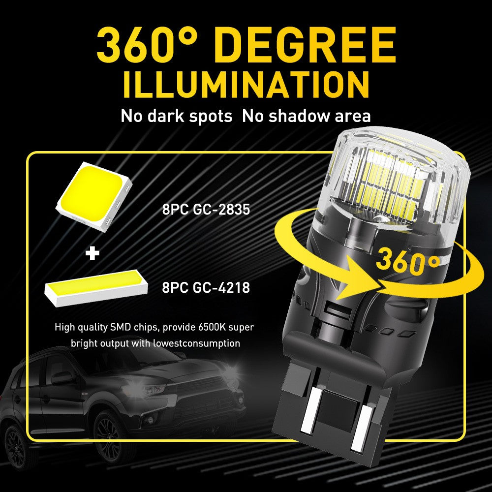 T20 580 Canbus Error Free W21/5w 7443 Reverse Bulb Led DRL Side Light White Smd