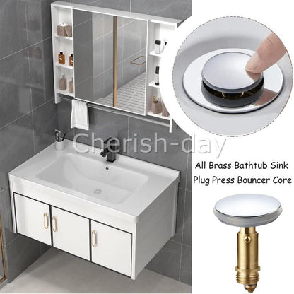 Bathroom Sink Drain Plug Stopper 38mm Basin Pop up Click Clack Plug Brass