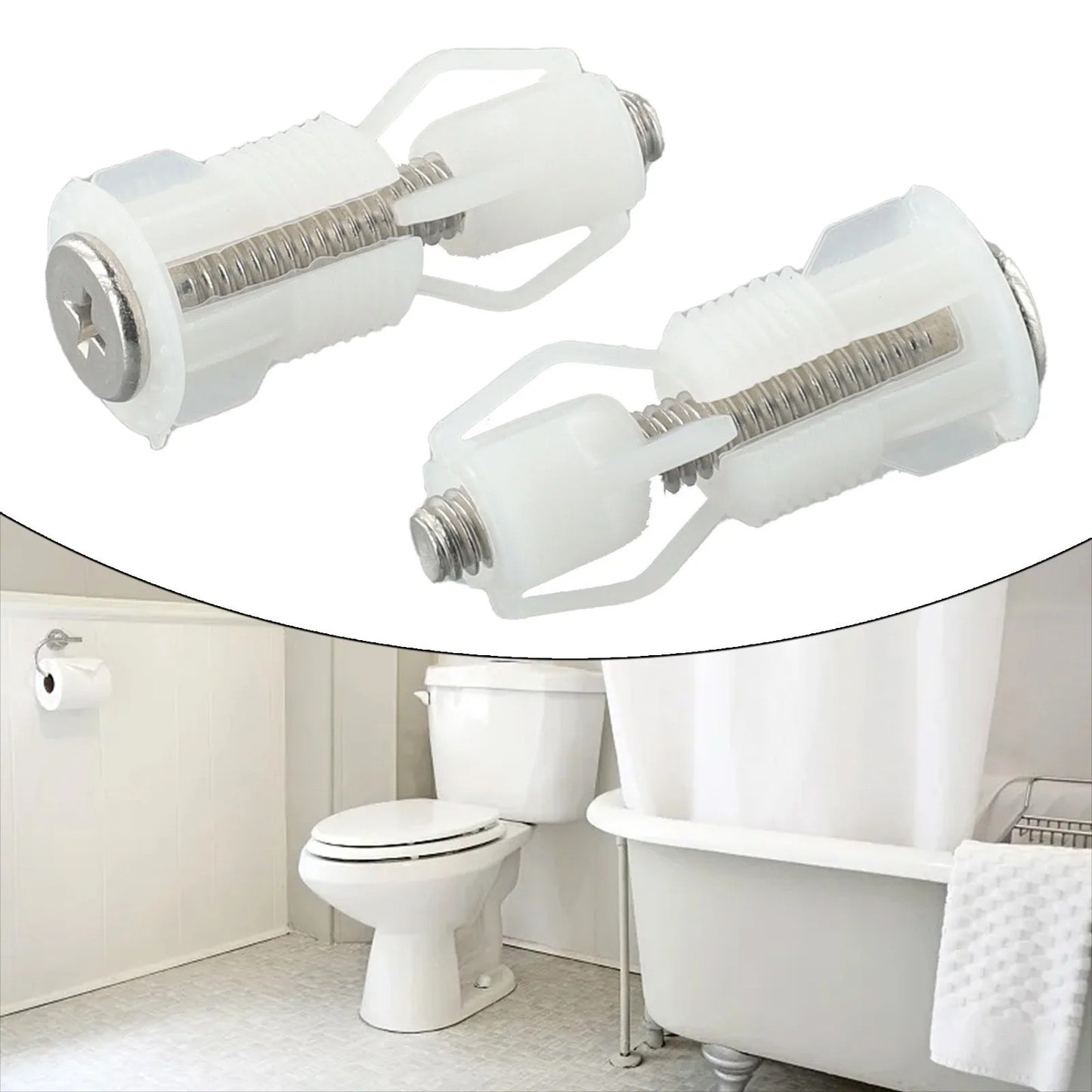 2PCS Toilet Seat Fixing Screws Nut Cover WC Blind Hole Mounting Repair Kit – Compatible with Seat