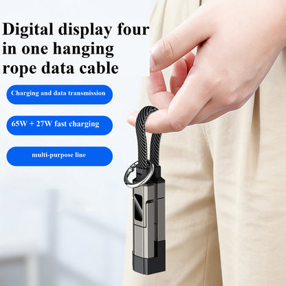 65W 4 in 1 Digital Display Super Fast Charging Keychain Data Cable Intelligent D