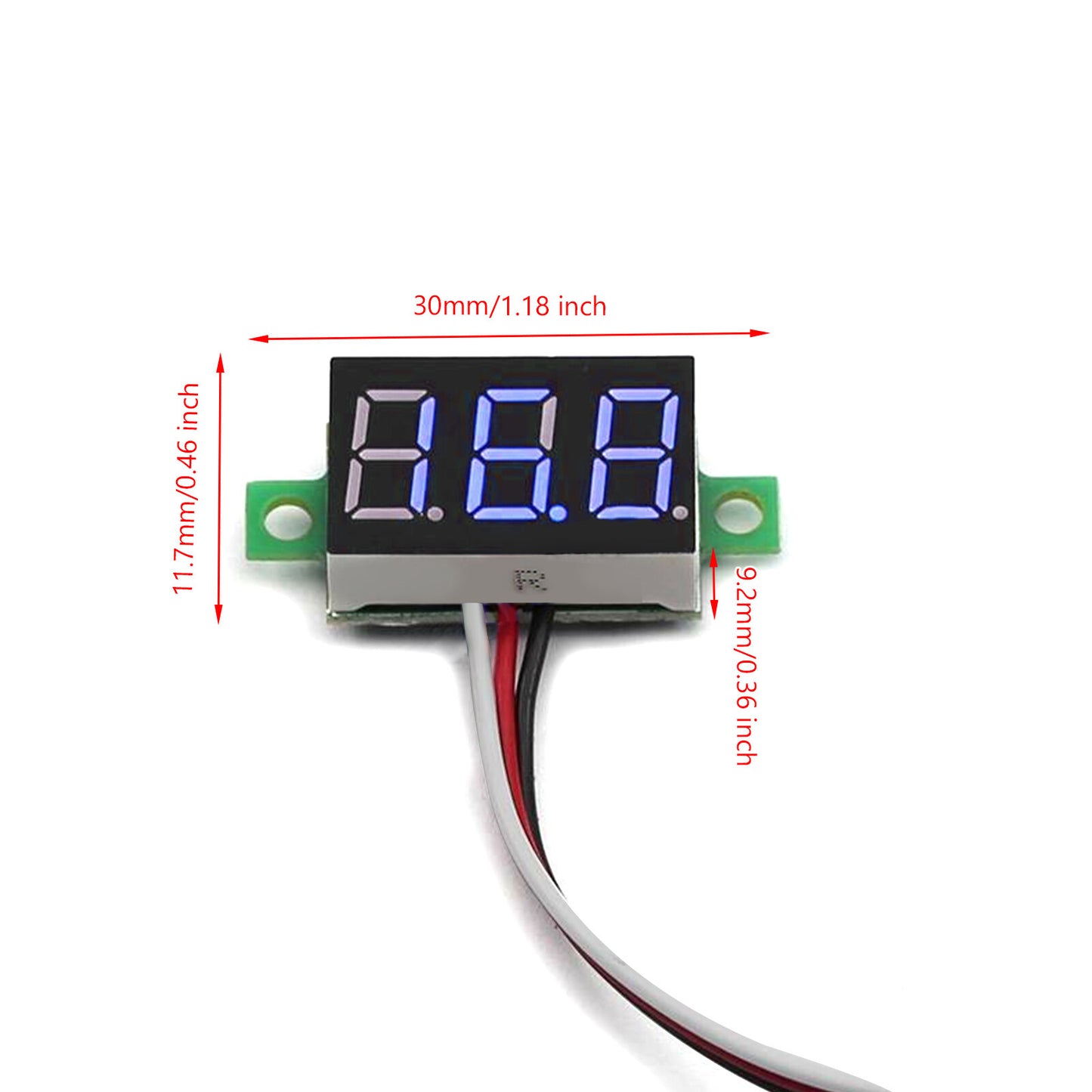 5x Mini DC 0-30V LED 3-Digital Display Voltage Voltmeter Panel Calibratable SL