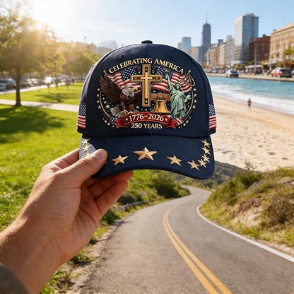 250th Anniversary USA Hat - Adjustable United States Baseball Cap for Men Women