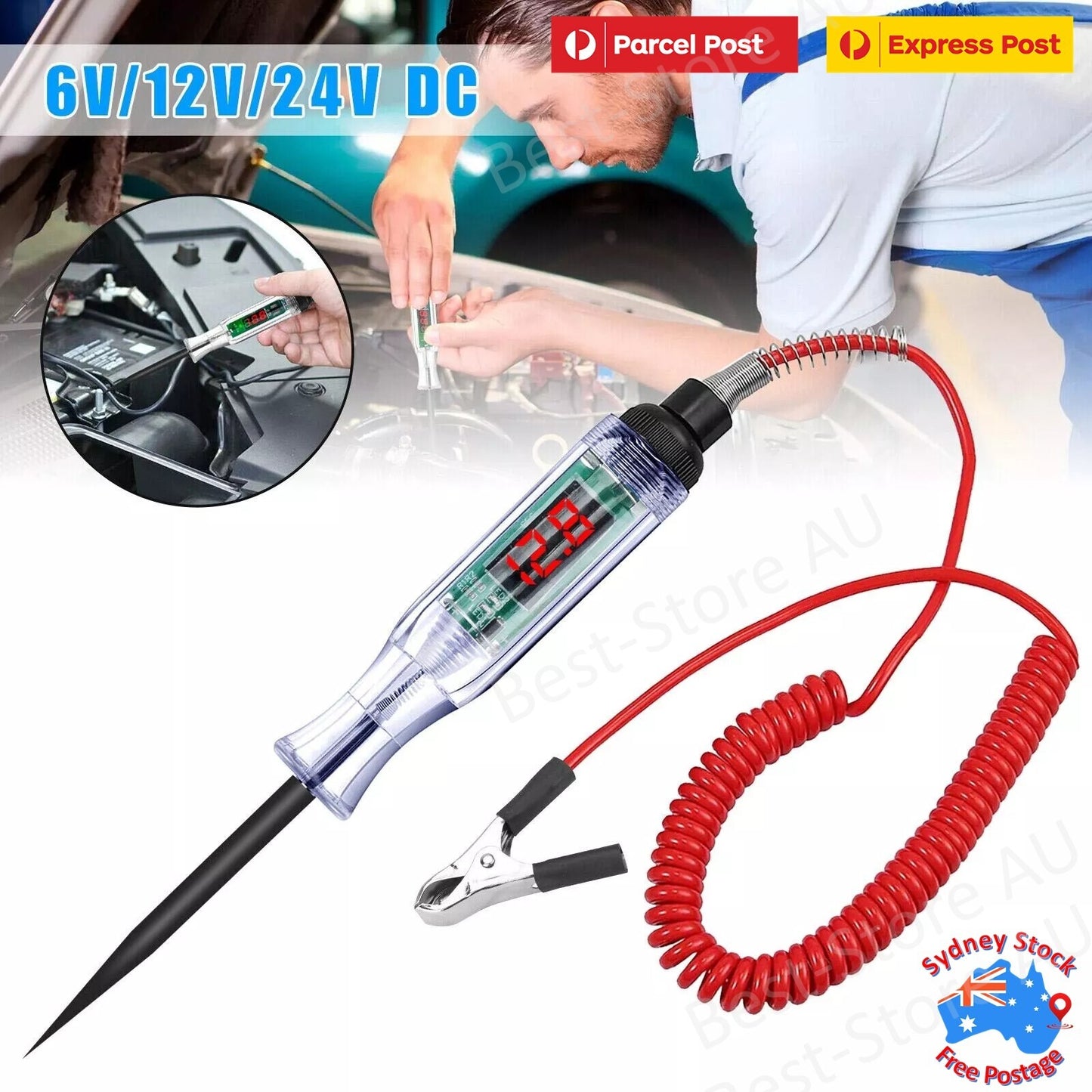 6V 12V 24V Auto Car Electrical Circuit Voltage Tester Led Light Test Probe Pen