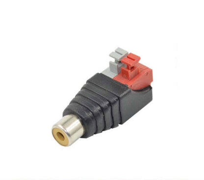 Speaker Wire Cable to Audio FEMALE RCA Connector Adapter  Jack Plug