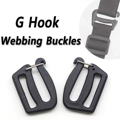 5/10pcs Black Webbing Buckles Strap Buckle for Outdoor Luggage Sack Backpack