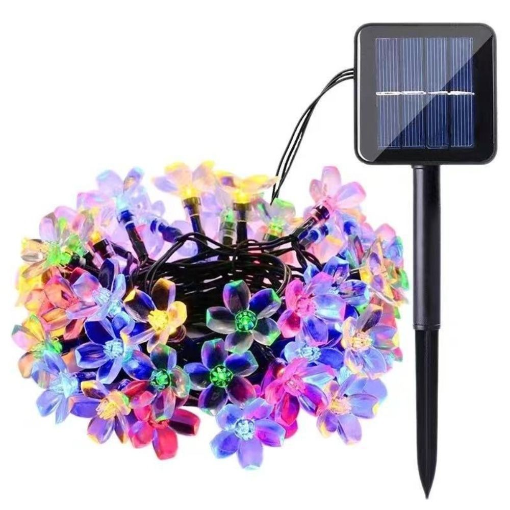 100 LED Solar String Lights Peach Flower Fairy Outdoor Garden Party Decor
