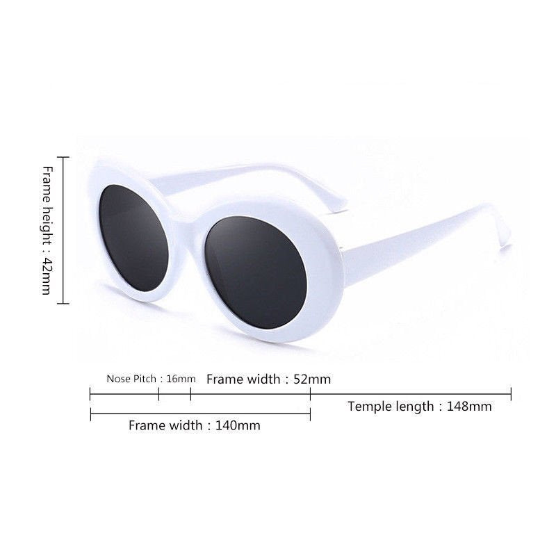 Unisex Clout Goggles Sunglasses Rapper Kurt Cobain Oval Shades Grunge Glasses