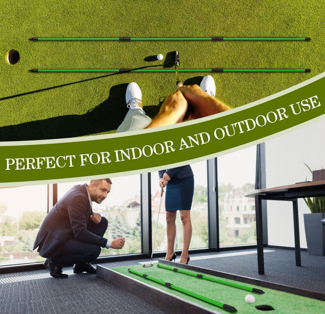 2 x 123cm - Golf Alignment Sticks Golf Training Collapsible Golf Practice Rods