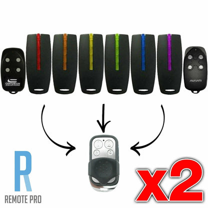 2 x Avanti, Superlift, Centurion & TX4 Garage Door Gate Remote Control (NEW)