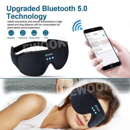 Wireless Bluetooth 5.0 Stereo Eye Mask Headphones Earphone Sleep Music Headband