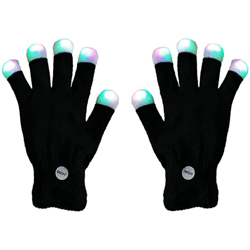 Flashing Gloves Glow 7 Mode LED Rave Light Finger Lighting Mitt Party Glow Games
