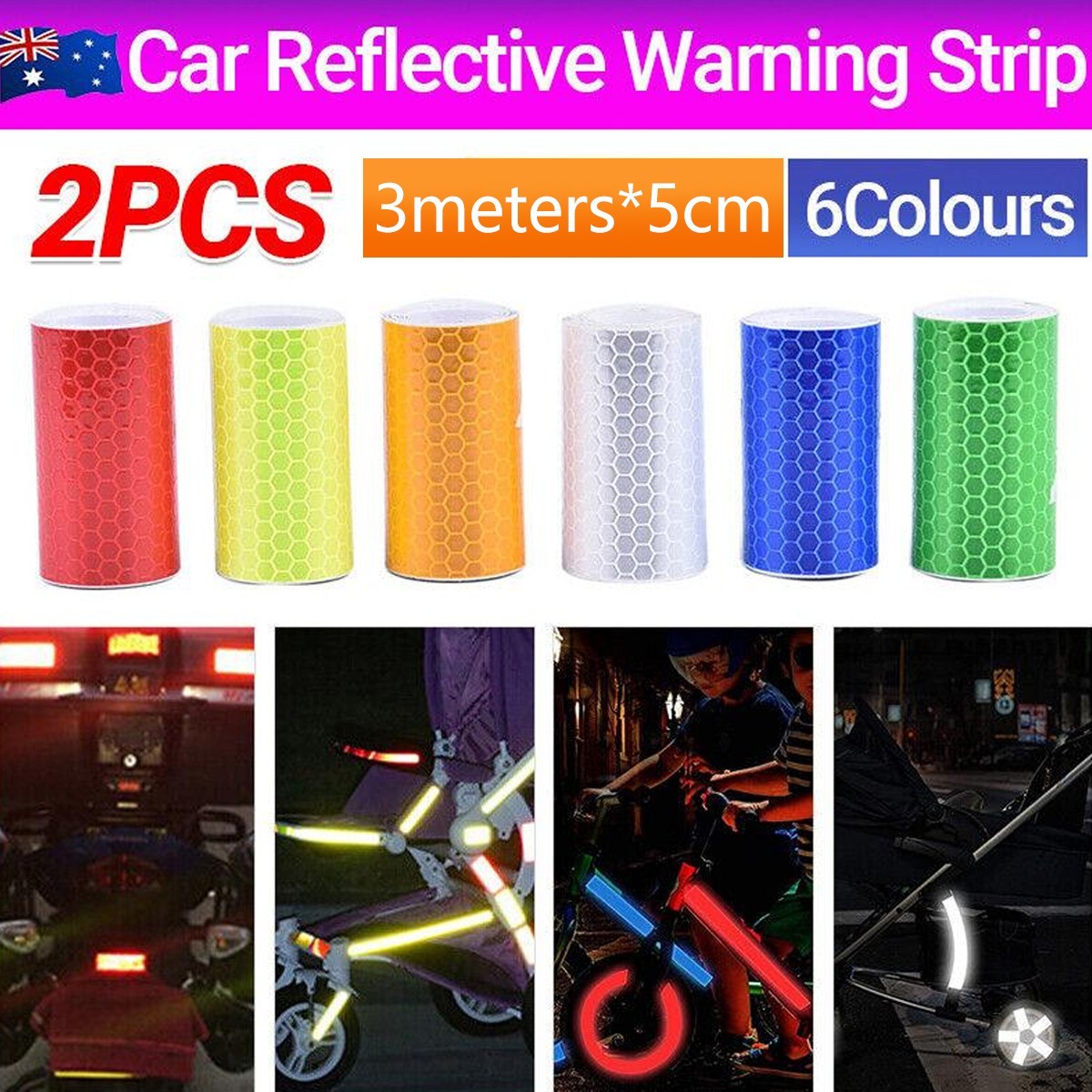 3meters Safety Warning Reflective Tapes Adhesive Sticker Car Truck Decal Strip