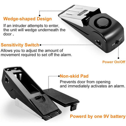 1-4PCS Door Stop Alarm Wireless Home Travel Security Portable Safety Wedge Alert