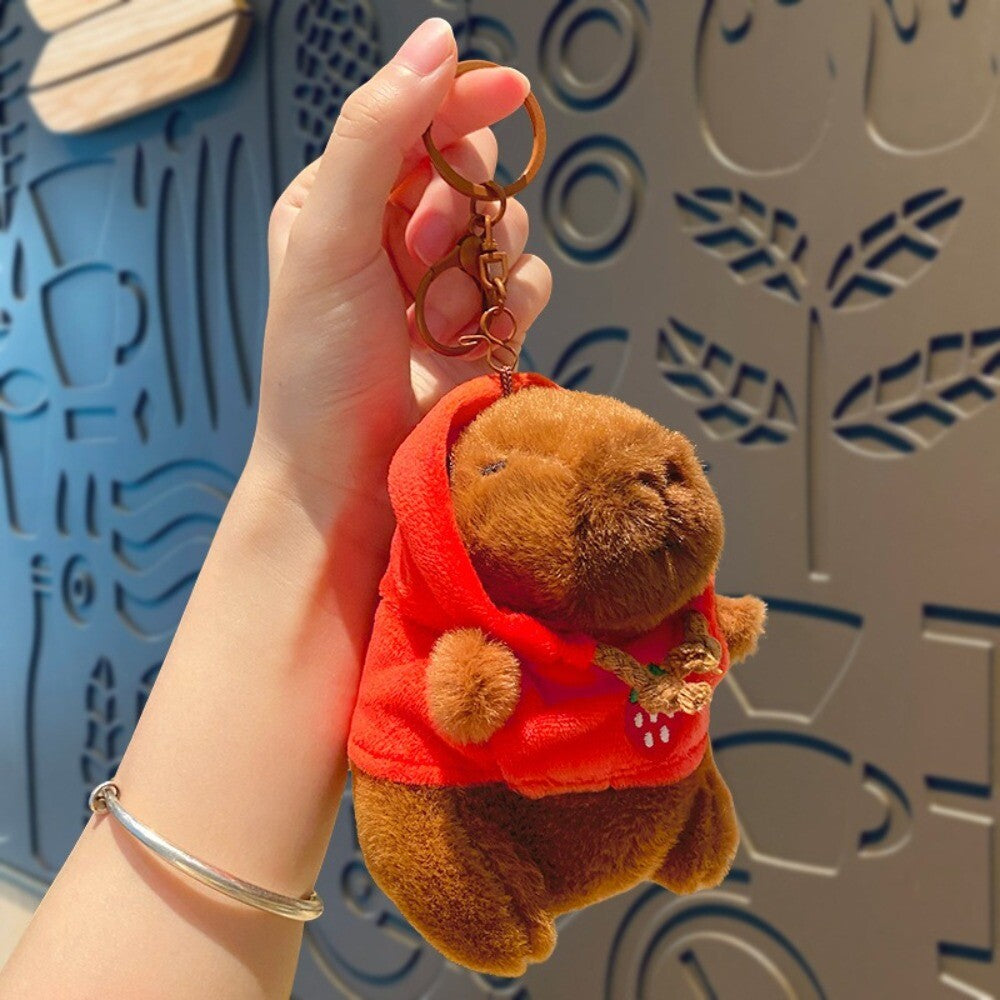Small Size Plush Toy Keychain Capybara Plush Pendant  Birthday Gift
