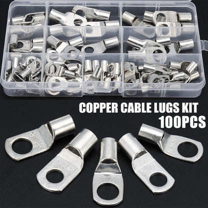 240Pcs 4WD Cable Lug Ring Battery Copper Tube Connector Kits Terminal Crimper AU